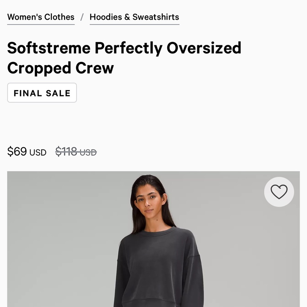 lululemon athletica Softstreme Cropped Crew - PINK